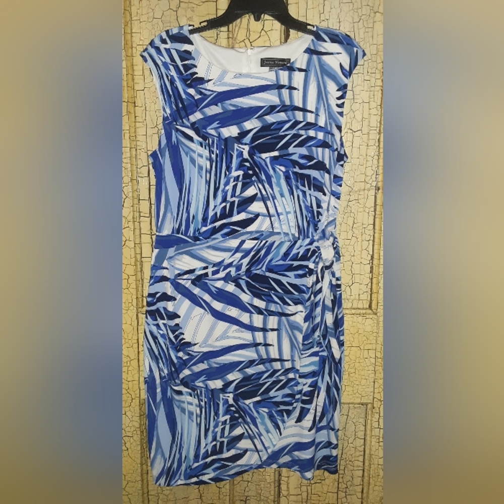 Blue and white palm dress.